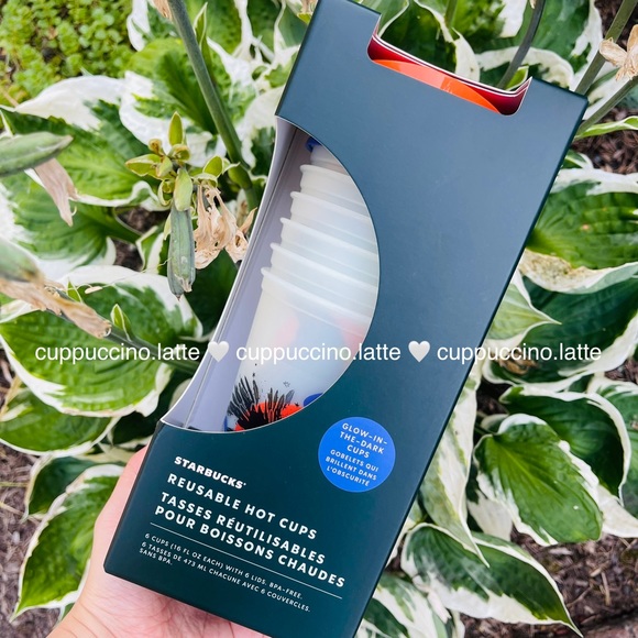 🎃NEW👻Starbucks 2022 Fall Halloween Box of 6 Glow in the Dark Reusable Hot Cups - Picture 3 of 10